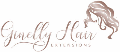 Logo von Ginelly Hair Extensions mit Frauensilhouette und wallendem Haar
